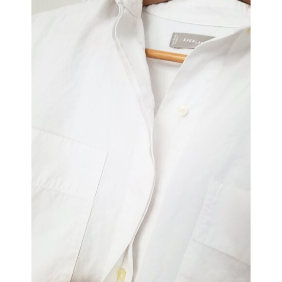 Everlane The Poplin Short-Sleeve Box Shirt Size S White 100%Cotton Relaxed Fit - Picture 13 of 16